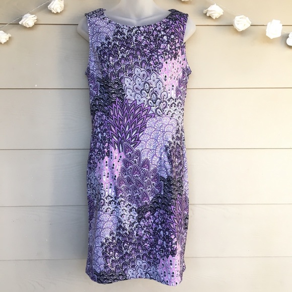 connected apparel purple dress